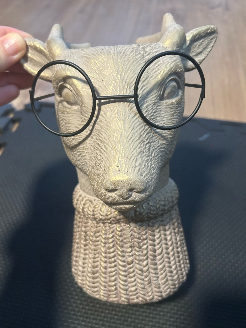 Deer with glasses planter